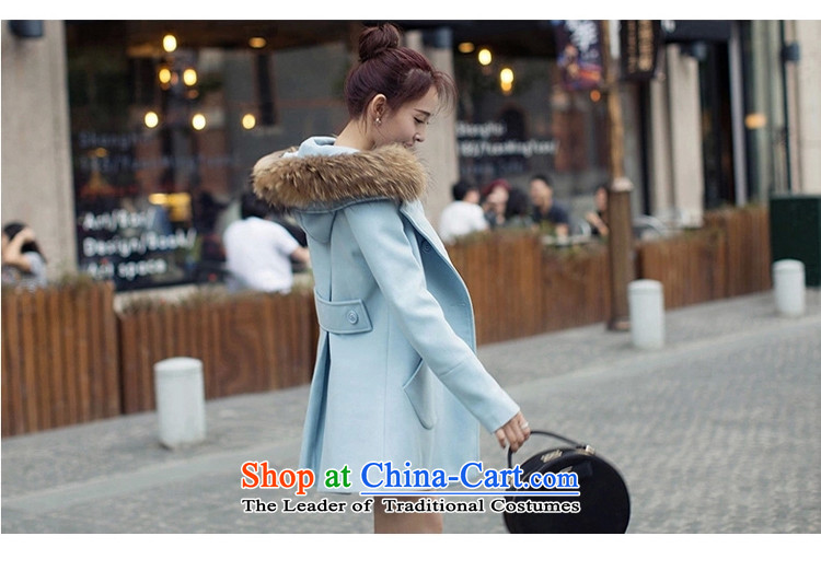 : Ms. Geun-hye? 2015 autumn and winter coats new gross jacket version won? long overcoat for women 1111 Blue M picture, prices, brand platters! The elections are supplied in the national character of distribution, so action, buy now enjoy more preferential! As soon as possible.