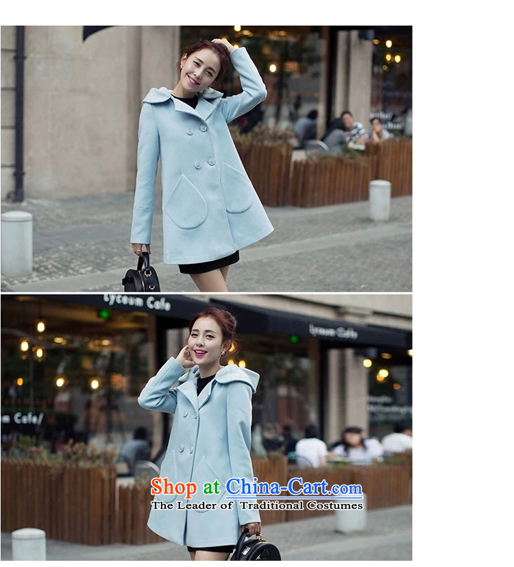 : Ms. Geun-hye? 2015 autumn and winter coats new gross jacket version won? long overcoat for women 1111 Blue M picture, prices, brand platters! The elections are supplied in the national character of distribution, so action, buy now enjoy more preferential! As soon as possible.