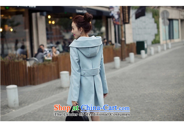 : Ms. Geun-hye? 2015 autumn and winter coats new gross jacket version won? long overcoat for women 1111 Blue M picture, prices, brand platters! The elections are supplied in the national character of distribution, so action, buy now enjoy more preferential! As soon as possible.