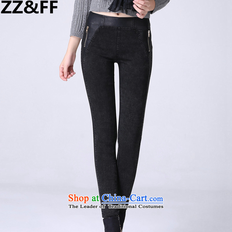 Install the latest Autumn 2015 Zz&ff) to increase the number of women with thick mm thin pencil trousers ere graphics jeans pants black L,zz&ff,,, shopping on the Internet