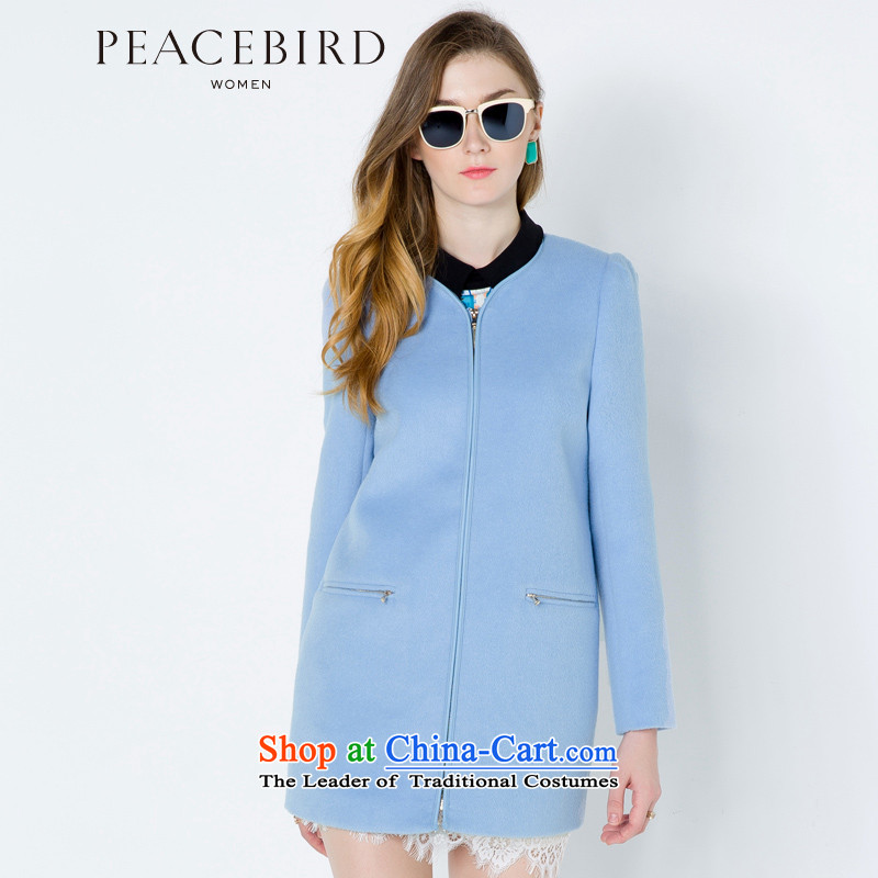 - New shining peacebird women's health for winter new round-neck collar coats A4AA44434 BLUE L