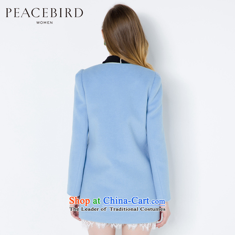 [ New shining peacebird women's health for winter new round-neck collar A4AA44434 coats blue , L PEACEBIRD shopping on the Internet has been pressed.