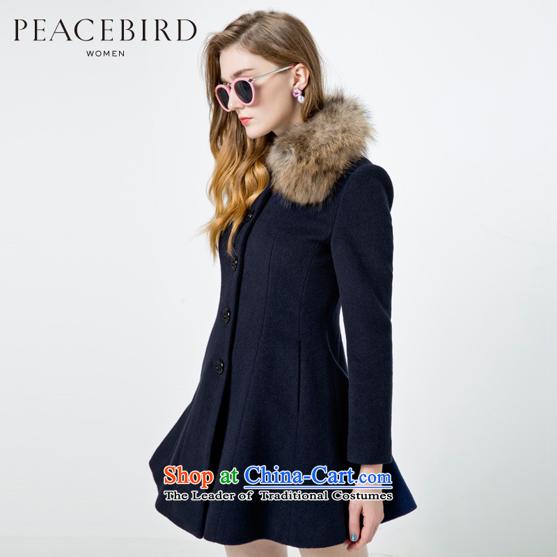 [ New shining peacebird Women's Health 2014 winter clothing new single row detained coats A4AA44518 navy S PEACEBIRD shopping on the Internet has been pressed.