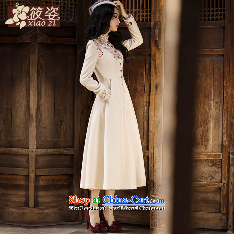 Gigi Lai Siu aloeswood glass 2015 autumn and winter new retro lady small collar Lace Embroidery? overcoat meters gross apricot M Siu Gigi Lai (xiaozi) , , , shopping on the Internet