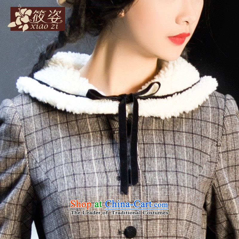 Gigi Lai Siu, 2015 autumn and winter retro new lamb dolls collar bow tie latticed thick hair? coats carbon M pre-sale 35 days), Gigi Lai (xiaozi SMHF) , , , shopping on the Internet