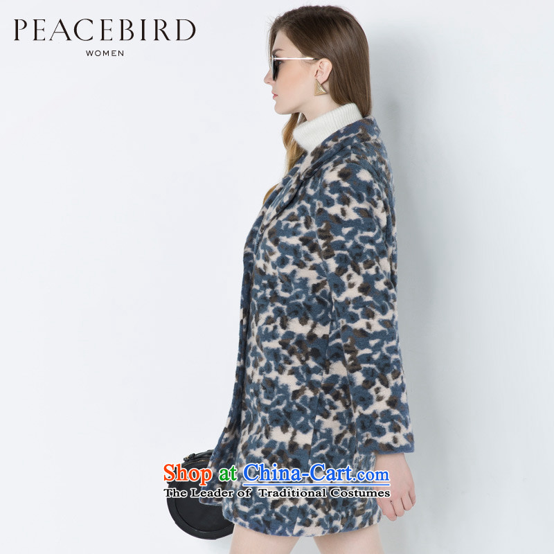 [ New shining peacebird women's health stamp coats A4AA44545 blue motif , L PEACEBIRD shopping on the Internet has been pressed.