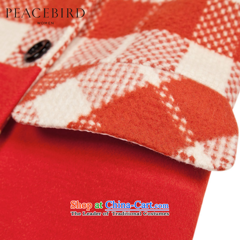 [ New shining peacebird Women's Health 2014 winter clothing new plaid coats A4AA44546 red plaid M PEACEBIRD shopping on the Internet has been pressed.