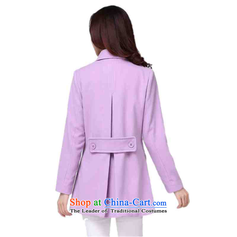 C.o.d. plus obesity mm gross coats Korean? 2015 Fall/Winter Collections new double-lady jacket OL temperament leisure. long coats of approximately 140-155 2XL purple, land is of Yi , , , shopping on the Internet