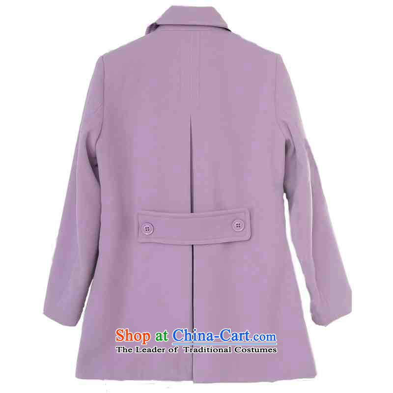 C.o.d. plus obesity mm gross coats Korean? 2015 Fall/Winter Collections new double-lady jacket OL temperament leisure. long coats of approximately 140-155 2XL purple, land is of Yi , , , shopping on the Internet