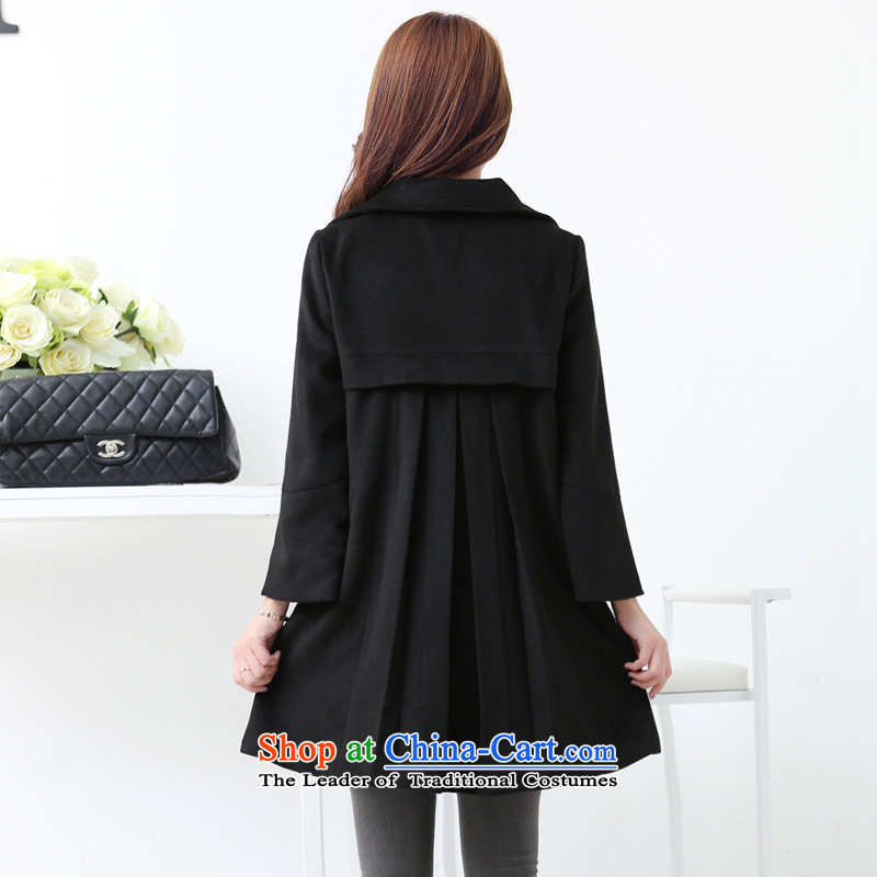 The original days Sang-mi autumn and winter 2015 Women's version of the Sau San gentlewoman temperament pure color collar coats female CC3601859 gross? Black M, former Sang-mi , , , shopping on the Internet