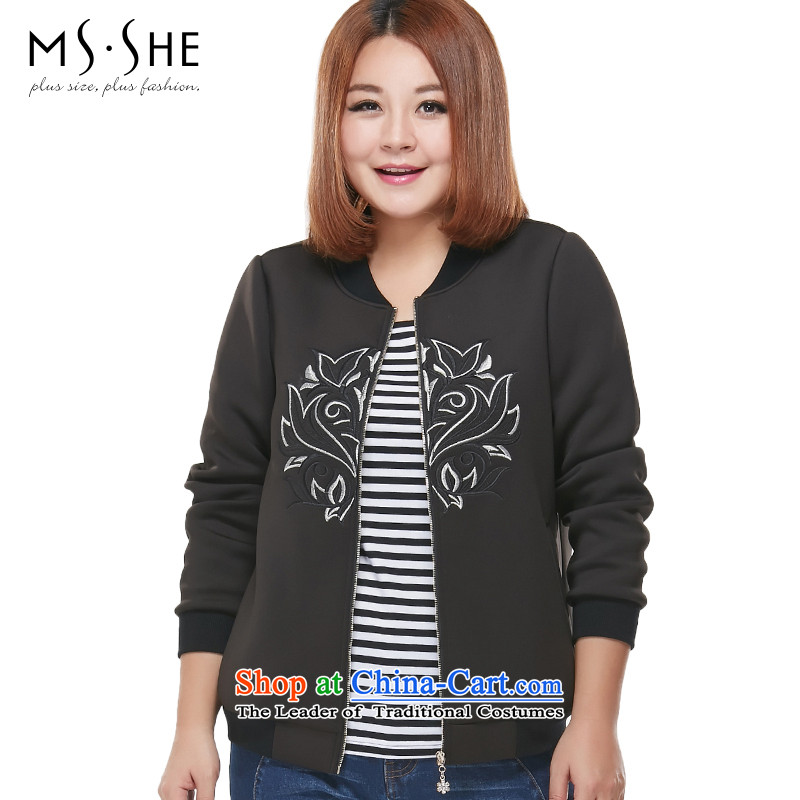 To increase the number msshe women 2015 Autumn New) thick MM floral embroidery Sau San baseball sweater 2191 Black 4XL, Susan Carroll, the poetry Yee (MSSHE),,, shopping on the Internet