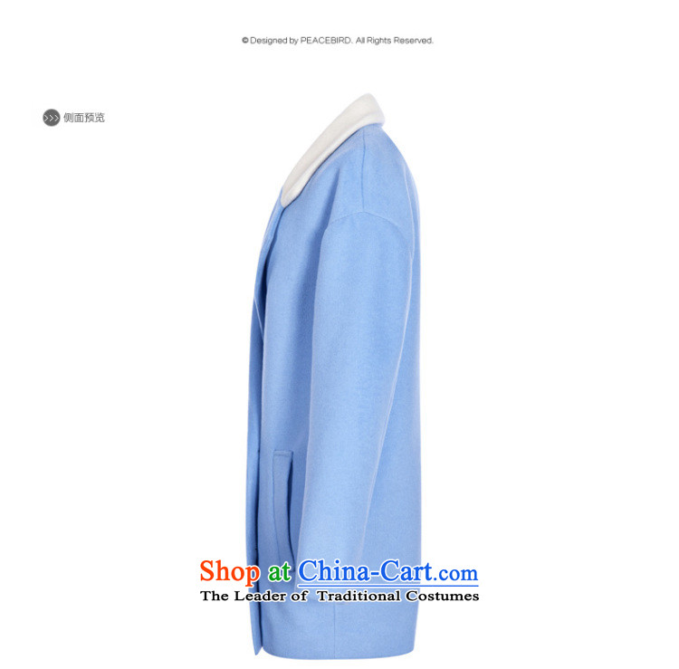 [ New shining peacebird women's health lapel color coats A4AA44591 knocked Blue M picture, prices, brand platters! The elections are supplied in the national character of distribution, so action, buy now enjoy more preferential! As soon as possible.