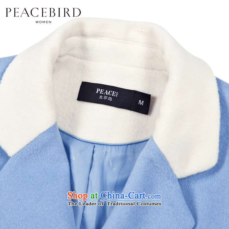 [ New shining peacebird women's health lapel color coats A4AA44591 knocked Blue M PEACEBIRD shopping on the Internet has been pressed.