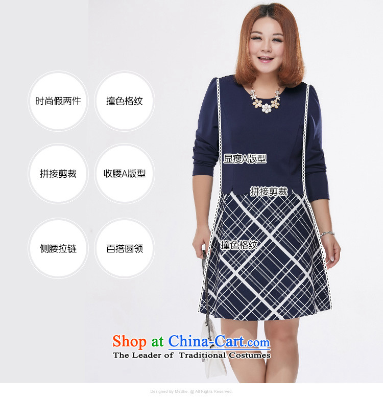 Large msshe women 2015 Autumn new plaid knocked color graphics thin leave both Sau San garment pre-sale 2356 Blue 3XL- pre-sale to the picture of 12.10, prices, brand platters! The elections are supplied in the national character of distribution, so action, buy now enjoy more preferential! As soon as possible.