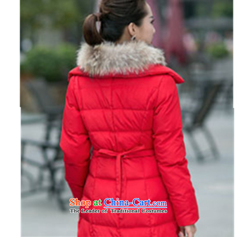 The new 2015 winter coats girl in long jacket, thick nagymaros for Sau San Fat MM THIN large Korea graphics version of the new Korean version of large code thick duvet MM RED XXXXL, smity minor shopping on the Internet has been pressed.