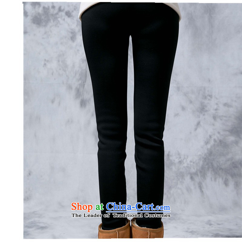 2015 Autumn and Winter, forming the basis of the lint-free cleaning out wearing thick Waist Trousers thick MM high larger ladies pants stretch warm trousers200 catties thick mm thin black trousers, forming the graphicsXL