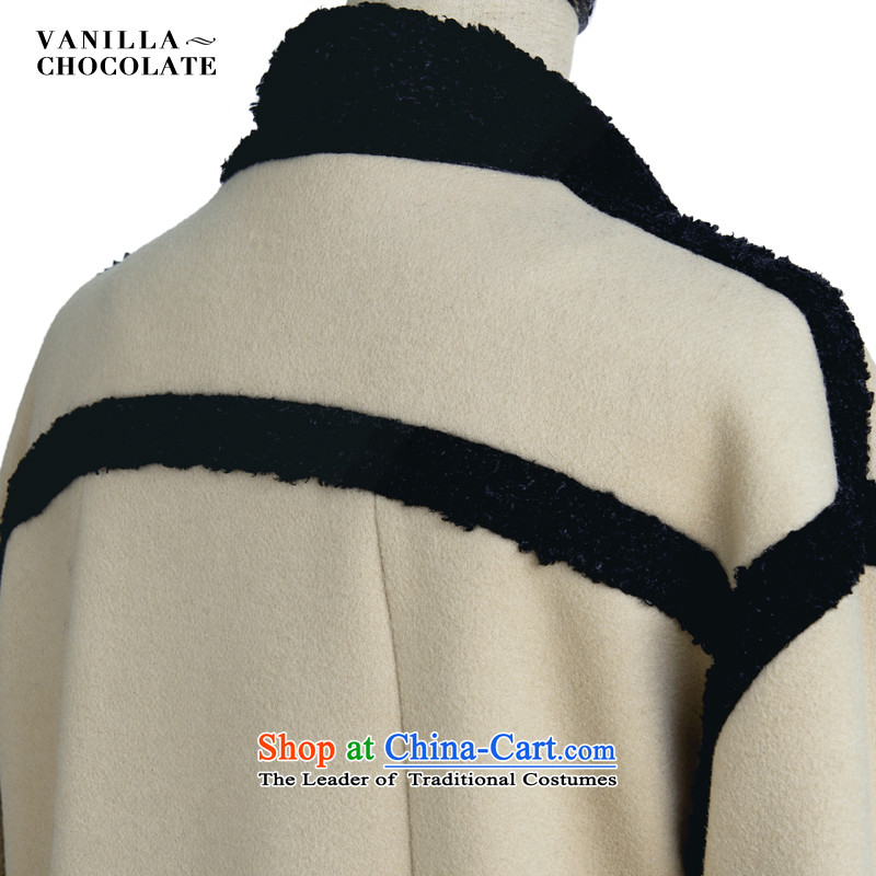 2015 Autumn and winter V.C original design of the new $a wool coat western collar stitching gross? mint green xl,vanillachocolate,,, female coats shopping on the Internet