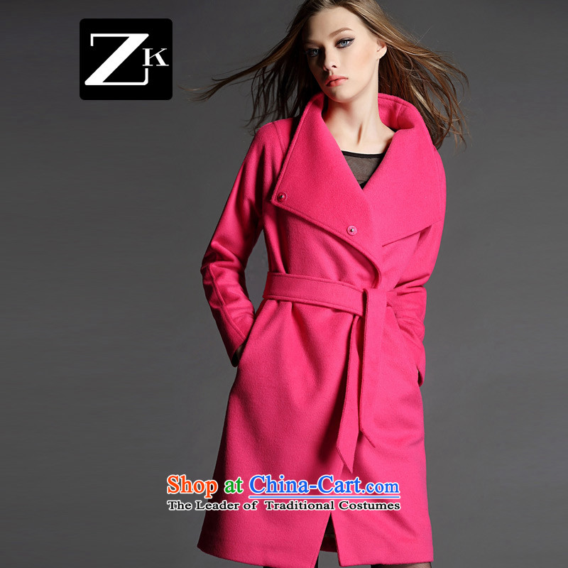 Zk2015 autumn and winter new gross girls jacket? long red? At the beginning of the winter coats gross jacket a wool coat of pink L,zk,,, shopping on the Internet