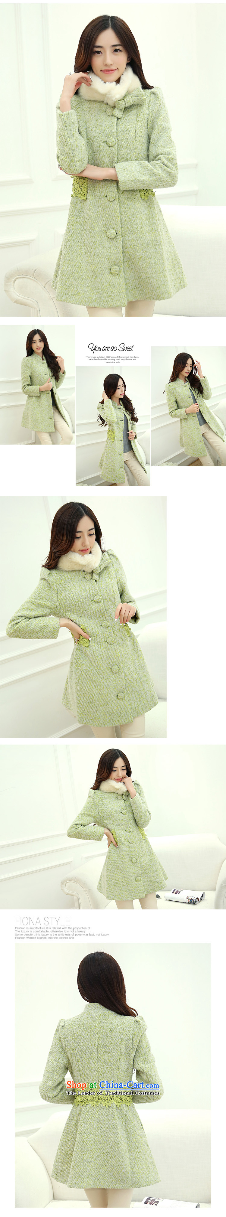 Yu ink dust overnight 2014 Fall/Winter Collections in coats long coats women on the Nagymaros Sau San?? jacket U3869 gross Qiu Xiang green XXL picture, prices, brand platters! The elections are supplied in the national character of distribution, so action, buy now enjoy more preferential! As soon as possible.