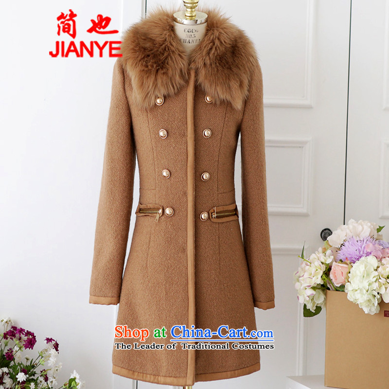 Jane can also  fall/winter 2014 new Korean version of large numbers of ladies double-Sau San? In gross jacket long coats 8667# cashmere? And color S, Jane also (jianye) , , , shopping on the Internet