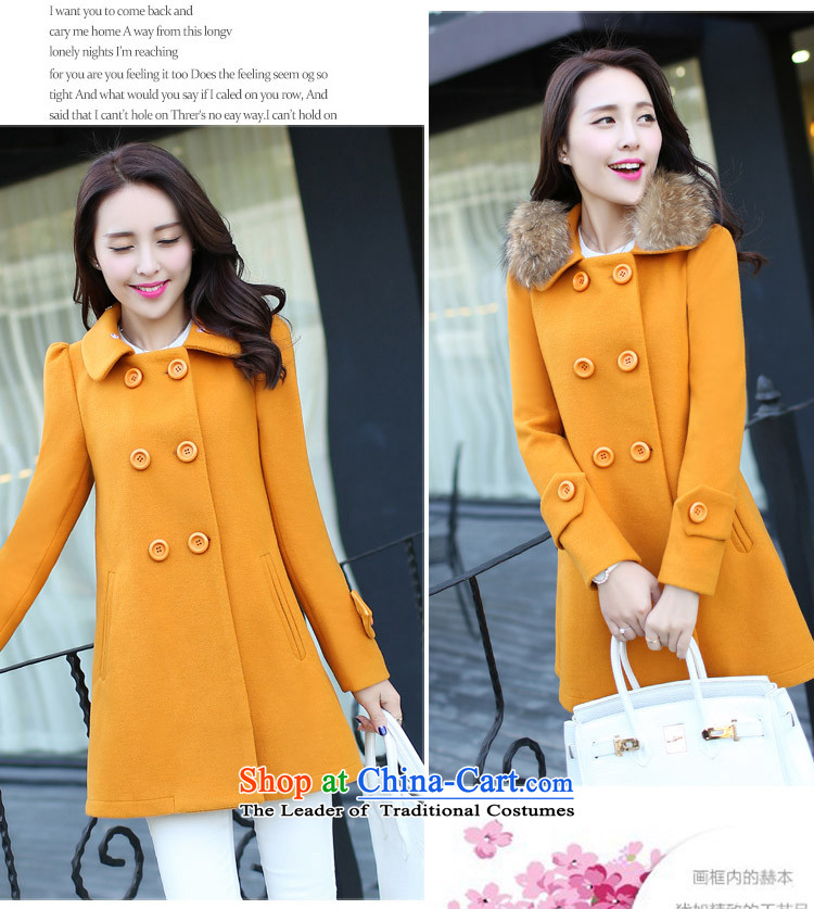 Korea takes this autumn and winter 2015 new) long larger gross Sau San? a wool coat jacket coat 9391 female ore yellow L picture, prices, brand platters! The elections are supplied in the national character of distribution, so action, buy now enjoy more preferential! As soon as possible.