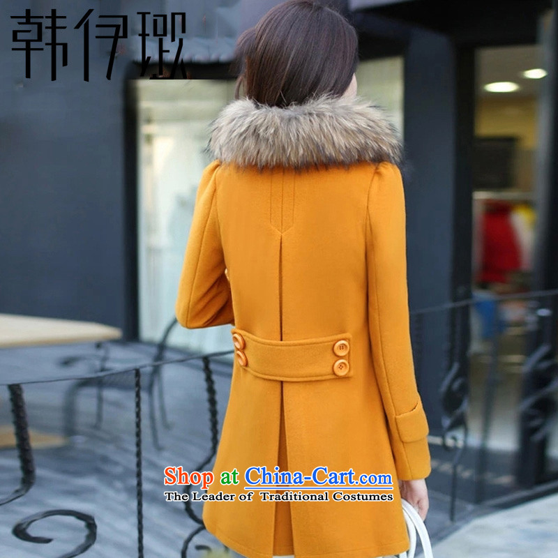 Korea takes this autumn and winter 2015 new) long larger gross Sau San? a wool coat jacket coat 9391 female ore yellow , L, Korea (HANYILU Xu Jialu) , , , shopping on the Internet