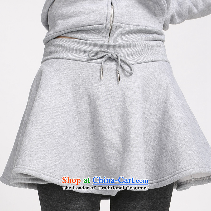 Shani Flower Lo 2014 Fall/Winter Collections of new large leisure wears thick plus lint-free movement of female cap sweater jacket stylish female 5028 Light Gray 6XL, shani flower sogni (D'oro) , , , shopping on the Internet