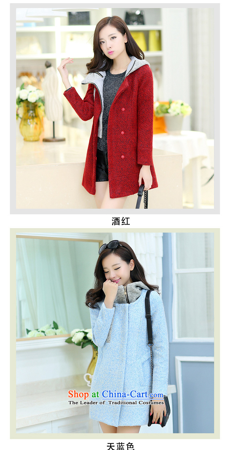 The world of Kam Yuet autumn and winter New Sau San video thin pink color with cap in the Spell Checker long female wool a wool coat wind jacket counters genuine large Korean sweet wine red XXL picture quality, price, brand platters! The elections are supplied in the national character of distribution, so action, buy now enjoy more preferential! As soon as possible.