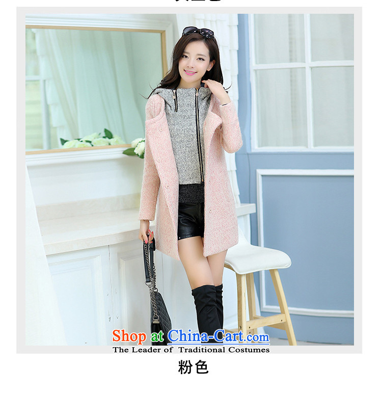 The world of Kam Yuet autumn and winter New Sau San video thin pink color with cap in the Spell Checker long female wool a wool coat wind jacket counters genuine large Korean sweet wine red XXL picture quality, price, brand platters! The elections are supplied in the national character of distribution, so action, buy now enjoy more preferential! As soon as possible.