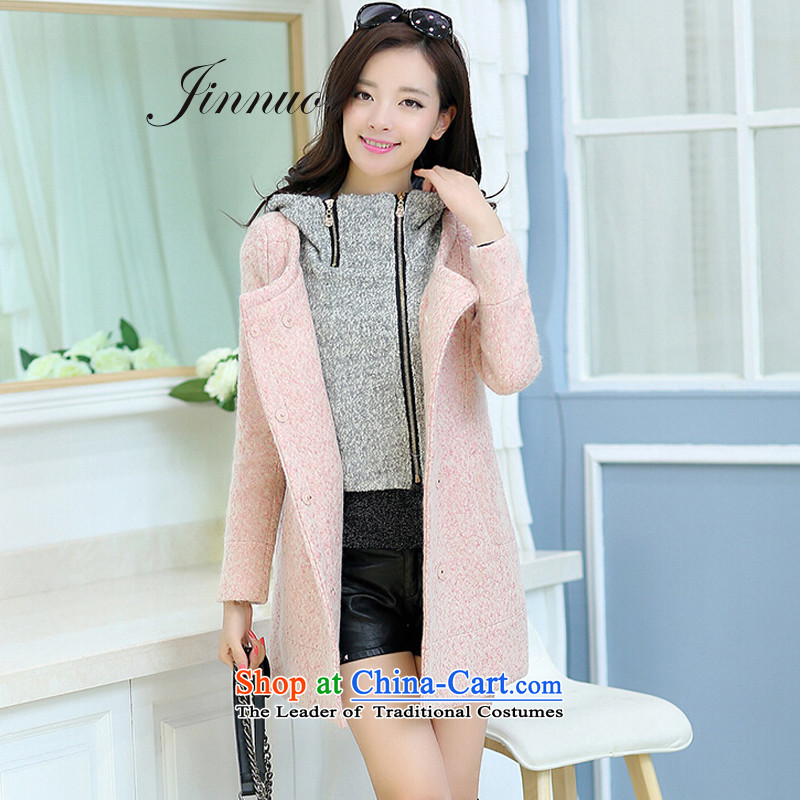 El Yue autumn and winter coats of Korean new large decorated in video thin girl in female long wool a overcoats wind jacket 2014 sweet lovely preppy pink , L'Yue , , , Kam world shopping on the Internet