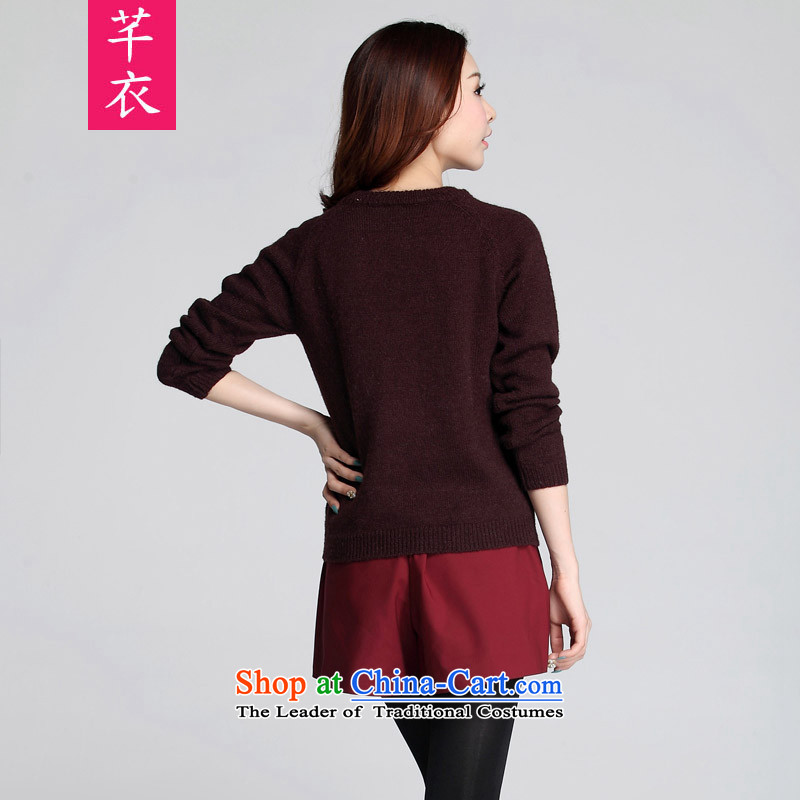 Thick mm T-shirts 2015 new kumabito autumn and winter blouses swan manually set loose to Pearl River Delta xl woolen pullover knitwear 3XL Brown, Constitution Yi appears at paragraphs 145-155 , , , shopping on the Internet