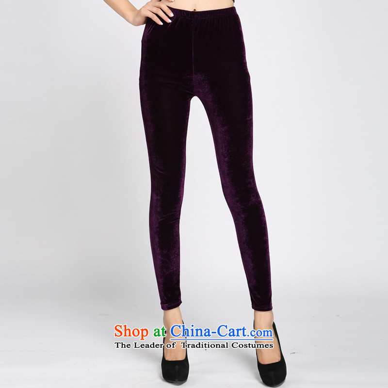 Shani flower, ladies pants autumn and winter trousers children video thin stretch elastic waist trousers Castor Leisure Wear Wool Pants Trousers, 4082 Kim purple 5XL, shani flower sogni (D'oro) , , , shopping on the Internet