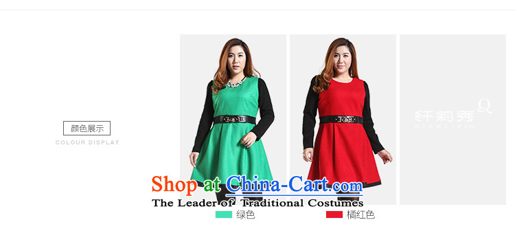 The former Yugoslavia Li Sau 2014 autumn and winter new larger Couture fashion color plane collision stitching PU round-neck collar leisure A swing gross? dresses Q6568 green 4XL Photo, prices, brand platters! The elections are supplied in the national character of distribution, so action, buy now enjoy more preferential! As soon as possible.