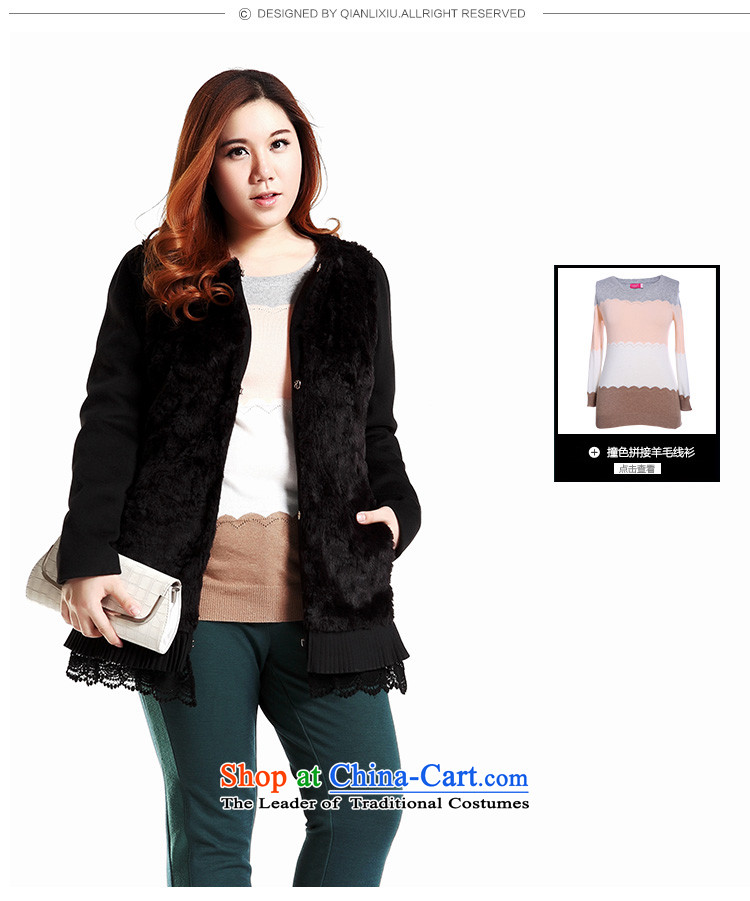The former Yugoslavia Li Sau 2014 autumn and winter new larger female Korean version of the emulator, rabbit hair stitching warm long-sleeved jacket Q6732 a Black XL Photo, prices, brand platters! The elections are supplied in the national character of distribution, so action, buy now enjoy more preferential! As soon as possible.