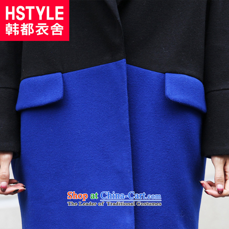 Korea has the Korean version of the Dag Hammarskjöld yi 2015 winter clothing in new women's long stitching GW3145 jacket?(2) gross Blue M, Korea has Yi Homes , , , shopping on the Internet