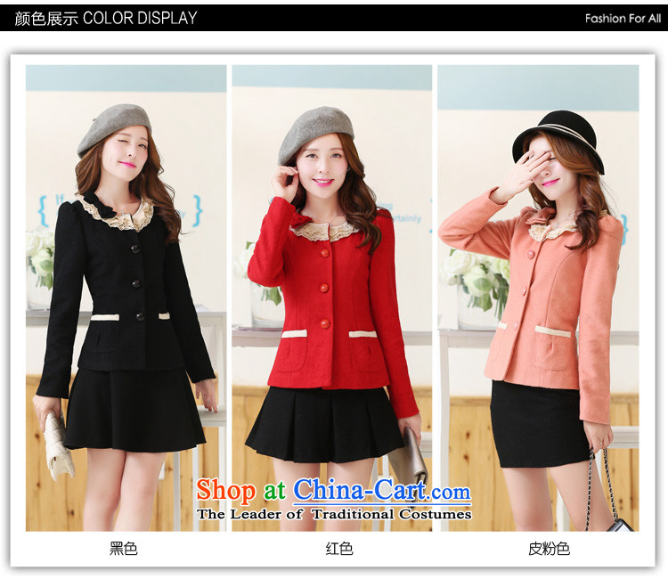 The world of Kam Yuet autumn and winter female Korean lady temperament elegant Korean short Fleece Jacket lovely small? Bow Tie engraving hook lace small business suit and a dress red  L picture, prices, brand platters! The elections are supplied in the national character of distribution, so action, buy now enjoy more preferential! As soon as possible.