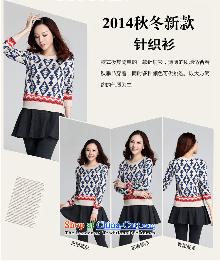 Thick mm blouses autumn and winter female new 2015 to increase long-sleeved Diamond Head Kit code knitwear round-neck collar Foutune of charming temperament sweater suit XL 120-135 catty picture, prices, brand platters! The elections are supplied in the national character of distribution, so action, buy now enjoy more preferential! As soon as possible.