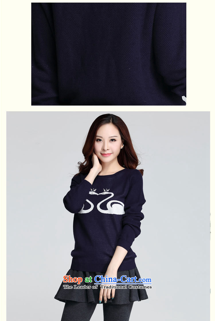 Xl T-shirts 2015 Fall/Winter Collections New Kumabito Korean small fresh long-sleeved round-neck collar woolen pullover thick mm Sau San leisure knitwear dark blue XL 120-140 catty picture, prices, brand platters! The elections are supplied in the national character of distribution, so action, buy now enjoy more preferential! As soon as possible.
