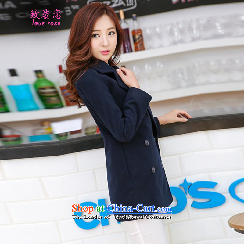 In 2014 Winter Land standing on a new Korean female jacket? gross edition fall/winter collections in the gross? Long slimming jacket gross coats female navy? Better land Gigi Lai.... XL, online shopping