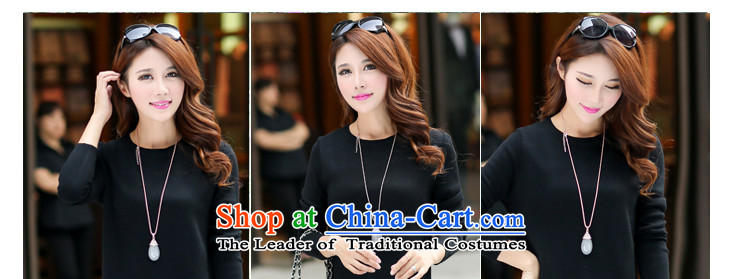 Morning to load the new 2015 autumn large female round-neck collar long-sleeved knit wear dresses woolen pullover female loose fit bags coated black skirt 3XL 151-160 for a catty picture, prices, brand platters! The elections are supplied in the national character of distribution, so action, buy now enjoy more preferential! As soon as possible.