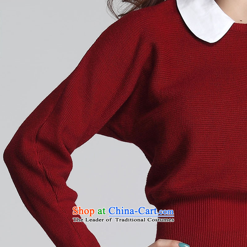 Thick mm female 2015 new kumabito xl winter clothing western bat sleeves wear long-sleeved woolen pullover Knitted Shirt package and Sau San dresses red can reference the chest option code or advisory service, the constitution has been pressed Yi shopping