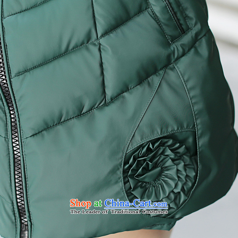 The Friends of the ex-gratia yan 2015 Fall/Winter Collections new cotton coat larger female Korean to intensify downcoat thick sister robe jacket girl with dark green Sau San Wai Woo Yan (6XL, HYX) , , , shopping on the Internet