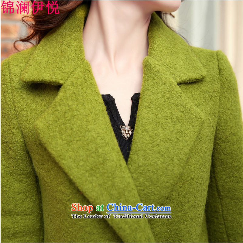 The world of Kam Yuet 2015 autumn and winter new trendy wild beauty video thin good looks for larger gross a wool coat female wind jacket suits Green World, Hyatt, L, Hu , , , shopping on the Internet