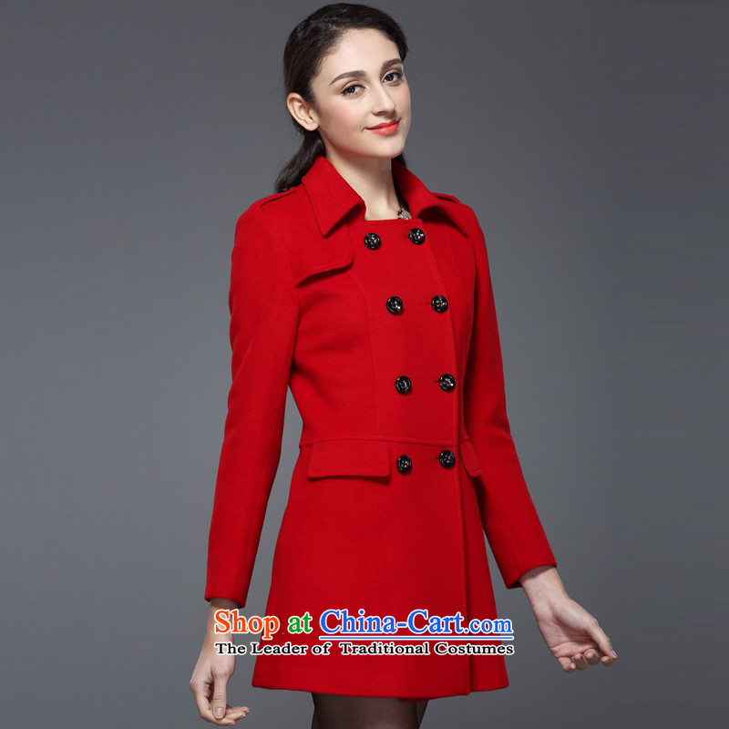 The Goring Dan autumn and winter special counter new female hair stylish Western Jacket coat? cashmere overcoat RD007 RED L/100, Golin Kasdan, , , , shopping on the Internet