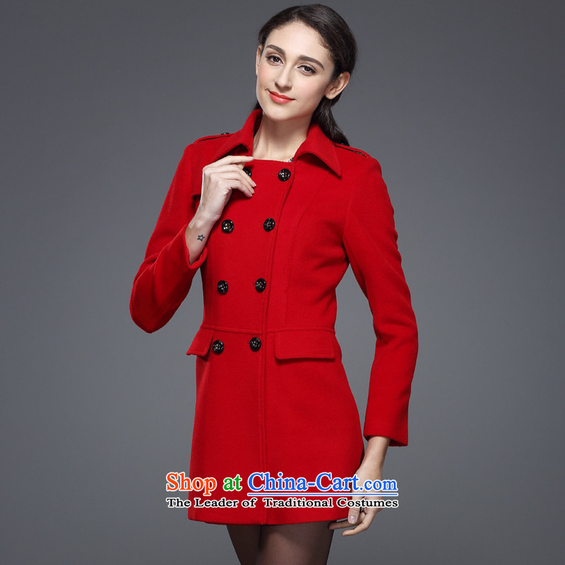The Goring Dan autumn and winter special counter new female hair stylish Western Jacket coat? cashmere overcoat RD007 RED L/100, Golin Kasdan, , , , shopping on the Internet