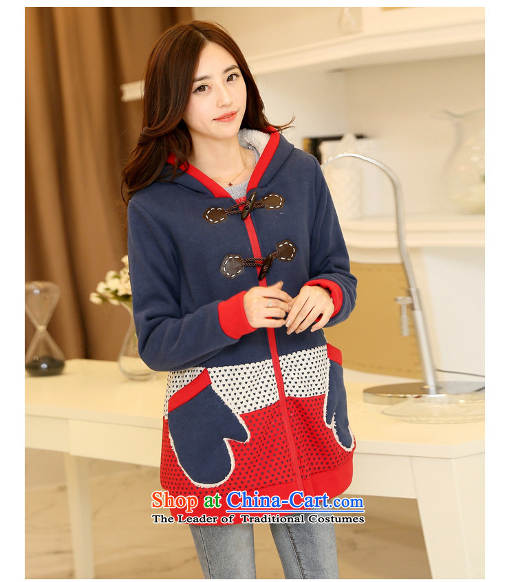 2015 Autumn add Zz&ff indeed intensify 200 catties MM thick cotton coat the lint-free Korean Modern blue XXXL( robe recommendations 175-200 catties) Picture, prices, brand platters! The elections are supplied in the national character of distribution, so action, buy now enjoy more preferential! As soon as possible.