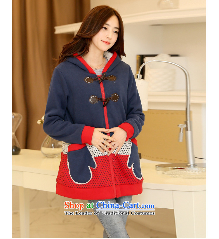 2015 Autumn add Zz&ff indeed intensify 200 catties MM thick cotton coat the lint-free Korean Modern blue XXXL( robe recommendations 175-200 catties) Picture, prices, brand platters! The elections are supplied in the national character of distribution, so action, buy now enjoy more preferential! As soon as possible.