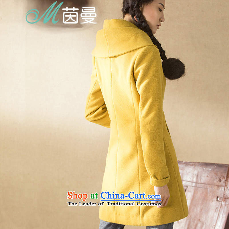 Athena Chu Cayman winter clothing new leisure minimalist wild max flip for long minimalist 8443211090 (Health jacket? Kang Yellow , L, Athena Chu (INMAN, DIRECTOR) , , , shopping on the Internet