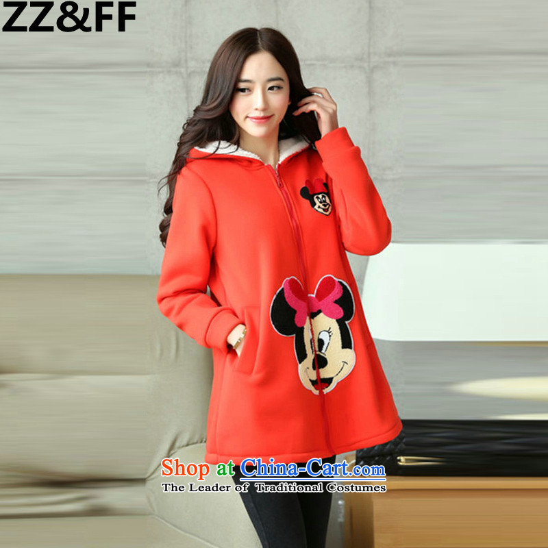 2015 Autumn load new Zz&ff) 200 catties to increase women's code thick MM spring and autumn cotton coat Yi XXXL,ZZ&FF,,, Tangerine Orange Shopping on the Internet