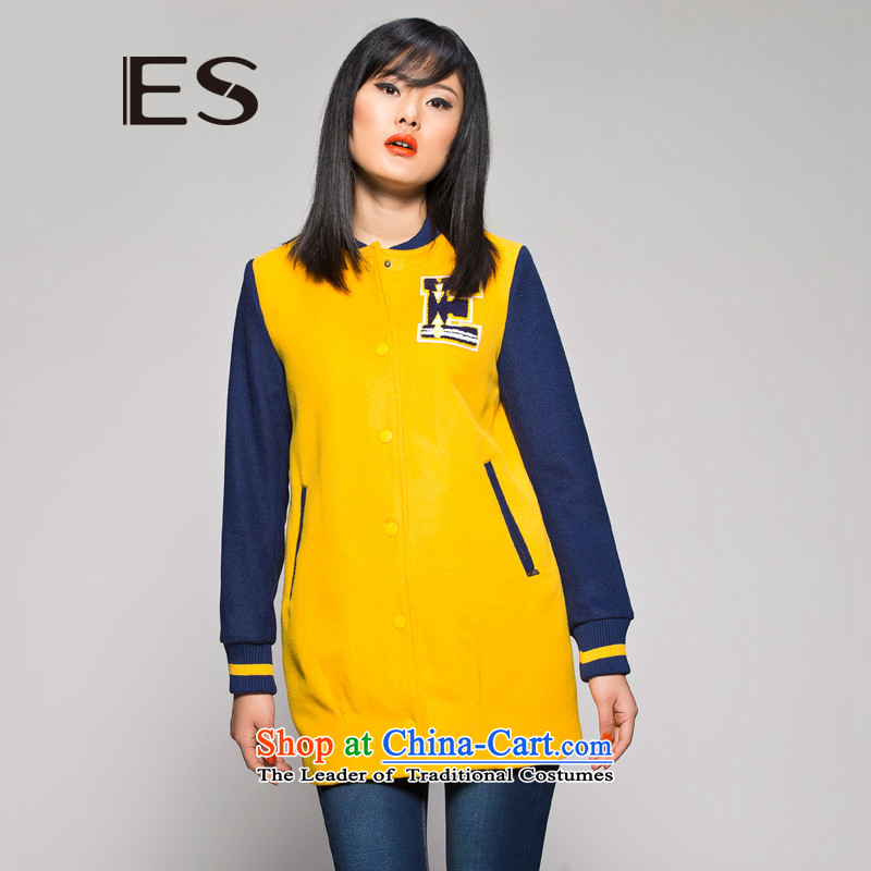 The?ES?in winter long baseball uniform cloak 14033415121?165_38_M yellow